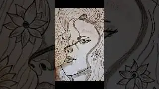 Beauty enhanced by the beauty of art 🎨 #beauty #art #sketch #drawing #sketching #girl #beautiful  l