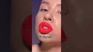 100 layers challenge😍🔥 With lipstick💋