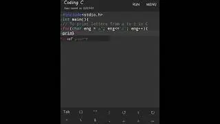 c program to print alphabet a to z using for loop #youtubeshorts