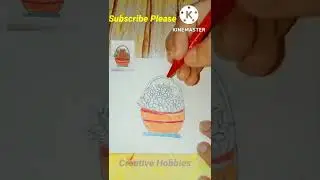 Flower Basket Drawing #shorts #vairlshorts #trending #happytime#creativehobbies
