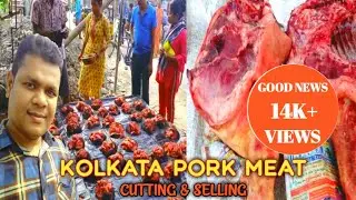 Amazing Kolkata Pork🐖Meat Cutting Skills & Selling in Street Market || Indian Pork Market ||
