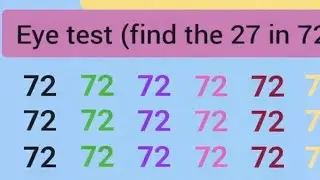 Live! Eye test ( find the 27 in 72 number ) ? Experiment live