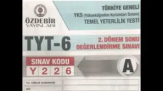 ÖZDEBİR-TÜRKİYE GENELİ 6 NOLU TYT DENEMESİ(Y226) KİMYA ÇÖZÜMLERİ