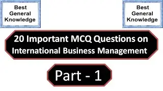 MCQ Questions on International Business Management Part 1 | International Business Management Mcq