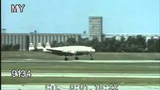 1950s Kansas City Airport Prop Passenger Planes and Passengers (Silent)