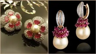 Stunning Highly Demanding South Sea Pearl Drop & Stud Earrings Designs With Diamonds