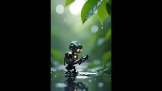 Tiny Robot&rsquo;s Big Discovery: Catching a Drop of Nature  #CinematicRealism #TinyWorld #SciFiNature