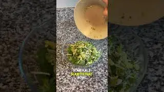 High Protein Broccoli Kale Honey Dill Salad! Check out the macros! Half a serving is 347