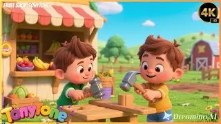 Build a Fruit Shop on the Farm 🍉🐄 | Fun Fruit Song for Kids 🎶👦👧