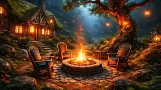 Deep Sleep in a Celtic Forest 🍃 Campfire & Gentle Night Sounds