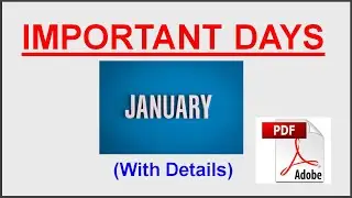 List of Important Days in January 2021 for Competitive Exams | PDF Download