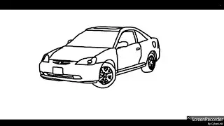 How to draw a 2003 Honda Civic Coupe