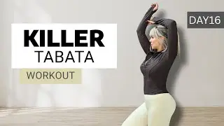Day16: 15 MIN KILLER TABATA HIIT TO BURN calories - Super Sweaty Workout -Tabata Songs,No equipment