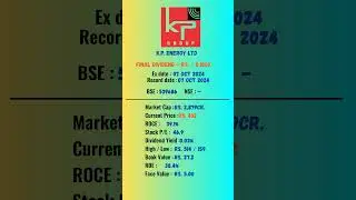 k.p._energy_ltd share latest news | Ex-Date: 07 OCT 2024 | #stockmarket #shots #dividend #nse