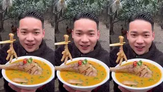 Rural Food Eating Show | Enjoy Homemade Chicken Soup | Simple Rural Life & Comfort Food