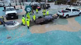 Iconic Times Square Clock Tower Removed Ahead Of Hurricane Milton