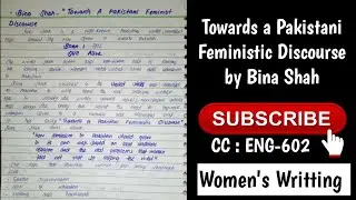 Towards A Pakistani Feminist Discourse by Bina Shah in easy Wording