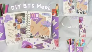 💭 DIY BTS Meal Ideas (bookmark, holder, journal spread) | kpop journal with me 💜