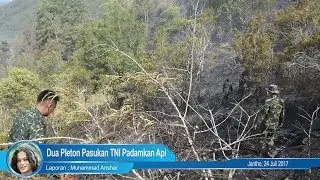 Beginilah TNI Memadamkan Api di Terjalnya Bukit Mata Ie