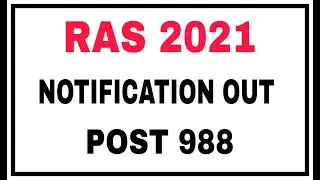 RAS 2021// RAS NOTIFICATION 2021// RAS VACANCY 2021// RPSC NOTIFICATION 2021