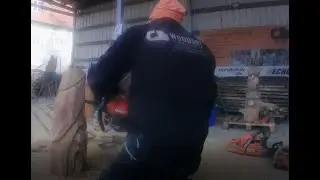Speedcarving Weihnachtsbaum-Wichtel Chainsawcarving Tree gnome