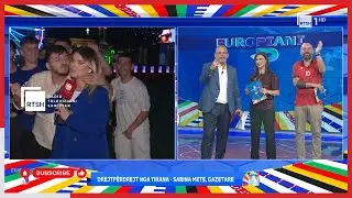 Tifoz&euml;t n&euml; kor Kuq e Zi, i dhurojn&euml; puthje gazetares Sabina Mete