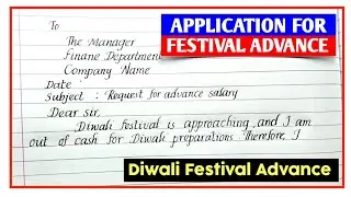 Advance salary application for diwali/deepawali festival