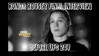 Rousey UFC 207 Interview Before the Fight