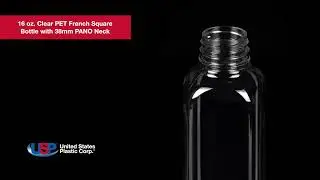 16 oz. Clear PET French Square Bottle-PANO Neck | U.S. Plastic Corporation&reg;