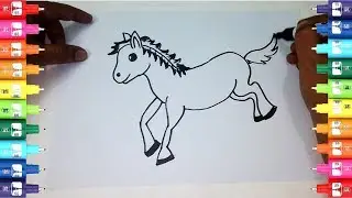 How to draw a jumping horse step by step