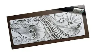 Bookmark zentangle || zentangle pattern #zentangleart #bookmark #drawing 