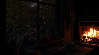 Peaceful Spring Rain Lulls You to Sleep in 5 Minutes🌧️Quiet Countryside, Warm Fireplace, Hot Coffee