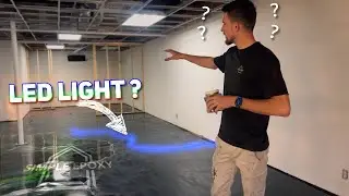 LED Lights in an Epoxy Floor?! Custom Barbershop Epoxy floor! (Moisture failure!)