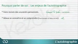 Les genres littéraires  |  l'autobiographie
