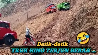 Truk Hino remnya blong di turunan yang curam 😲 || versi lucu ||