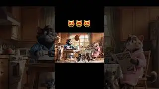 Morning Pancake Chaos 🍳 | Funny Cat Family Morning Routine #cat #catlovers #shorts #cute