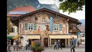 Walk in Garmisch-Partenkirchen, Bavaria, Germany -4K 60FPS
