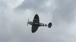 Spitfire R232 'City of Exeter' (G-BRSF) leaving Daedalus Lee on Solent - 26th April 2019