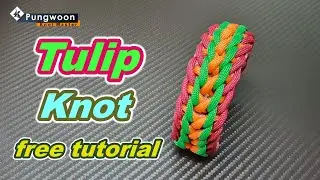 Tulip knot paracord bracelet easy learn free tutorial 파라코드 튤립 매듭 팔찌 만들기