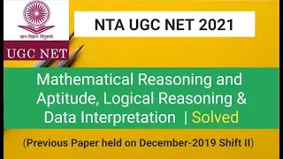 NTA UGC NET Paper 1 Mathematical  Reasoning & Data Interpretation 2020 previous paper shift 2 Solved