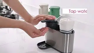 2 in 1 Stainless Steel Dish Soap Dispenser Brush Holder Sink Caddy - STORA