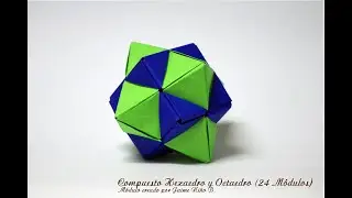 Construcción Poliedro: Compuesto de Hexaedro y Octaedro en origami