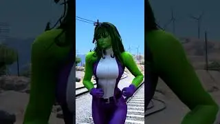 GTAV SHE HULK SAVING BARBIE FROM THOMAS THE TRAIN #shorts