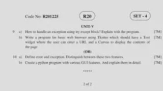 R20 Python Previous Papers