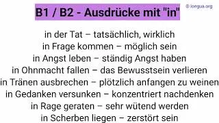 A1, A2, B1 - Deutsch lernen, #Grammatik, Deutsche Grammatik, #Preposition, #in #b2 #deutschlernen