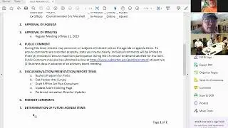 6-8-23 Park Board Meeting