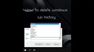 How to Clear Run Command History