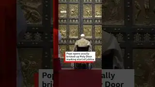 Marking the jubilee, the Pope opened a usually bricked-up Holy Door at St Peters Basilica. #BBCNews