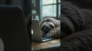 Lazy Sloth On Laptop#shorts😇😇