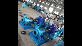 The sand dredger suction pump sump pumps trash pump is working on a site